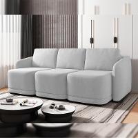 Sofá Cama Para Sala De Estar 3 Lugares 246cm Montserrat K01 Veludo Cinza - Lyam Decor - 7