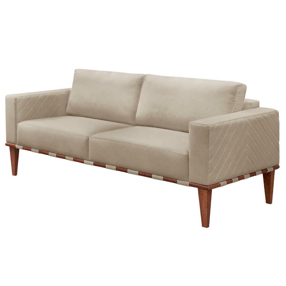 Sofá Namoradeira Bella Luxo Castellar Móbile Corino Off White - 1