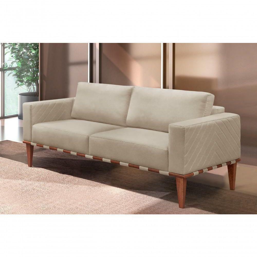 Sofá Namoradeira Bella Luxo Castellar Móbile Corino Off White - 4