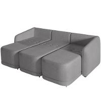 Sofá Cama Para Sala De Estar 3 Lugares 276cm Montserrat K01 Bouclê Cinza - Lyam Decor - 3