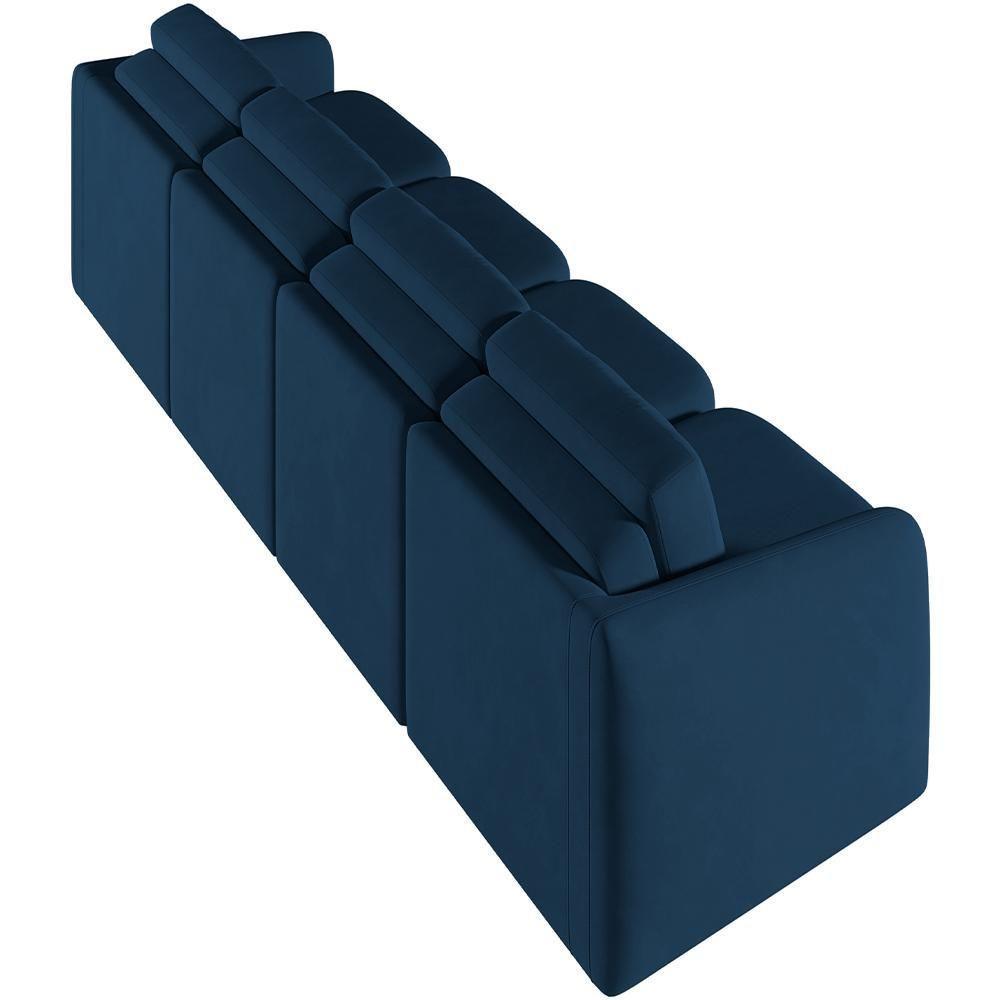 Sofá Cama Para Sala De Estar 4 Lugares 316cm Montserrat K01 Veludo Azul Marinho - Lyam Decor - 5