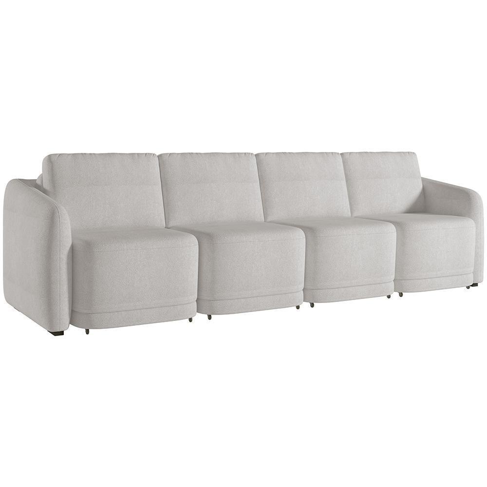 Sofá Cama Para Sala De Estar 4 Lugares 316cm Montserrat K01 Bouclê Creme - Lyam Decor - 1