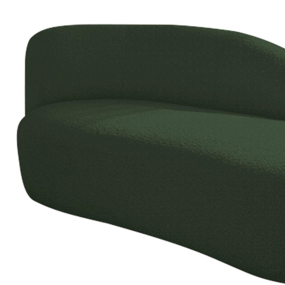 Divã Recamier Curvo Luna 185cm Lado Direito Linho Cor Verde - 6