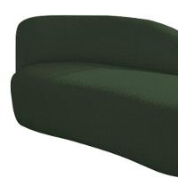 Divã Recamier Curvo Luna 185cm Lado Direito Linho Cor Verde - 6