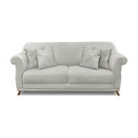 Sofá 3 Lugares Pé De Madeira Julieta 200 Cm Veludo Prata S04 - D'rossi - 2