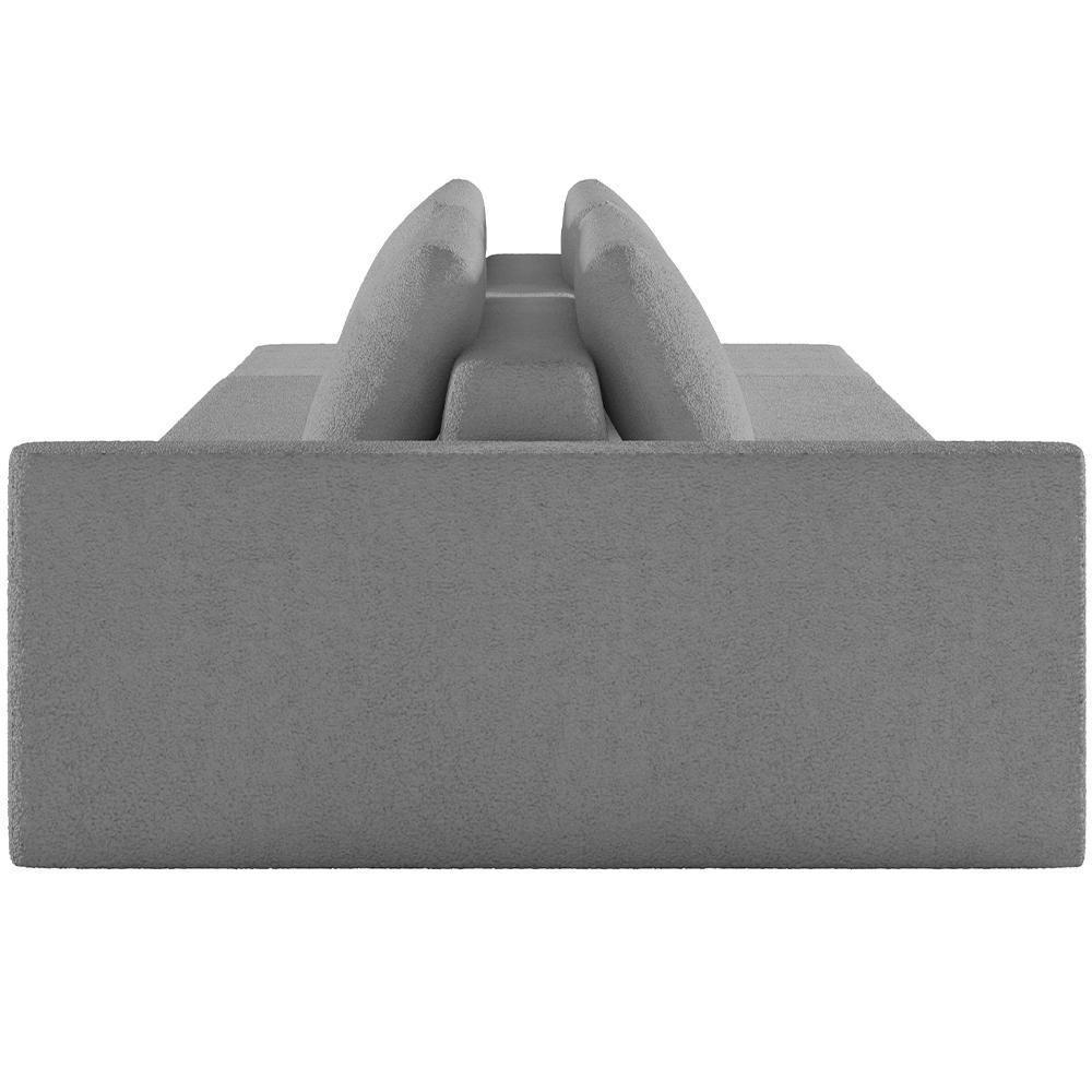 Sofá Ilha Modular Para Sala 232cm Com Puff Dublin K01 Bouclê Cinza - Lyam Decor - 4