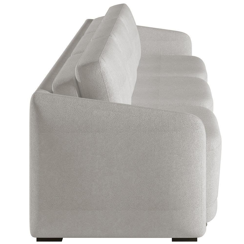 Sofá Cama Para Sala De Estar 3 Lugares 276cm Montserrat K01 Bouclê Creme - Lyam Decor - 2