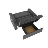 Sofá Cama Daiane 2 Lugares Com Baú Suede Cinza Matrix - 2