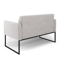 Sofá Namoradeira Com Poltrona Base Industrial Preto Marisa Veludo Cinza D03 - D'rossi - 5