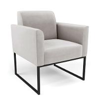 Sofá Namoradeira Com Poltrona Base Industrial Preto Marisa Veludo Cinza D03 - D'rossi - 6