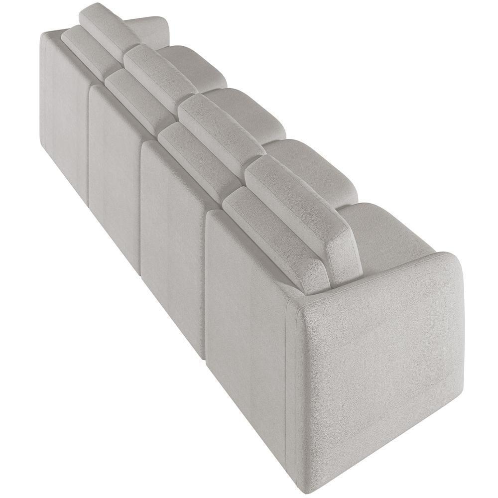 Sofá Cama Para Sala De Estar 4 Lugares 356cm Montserrat K01 Bouclê Creme - Lyam Decor - 5