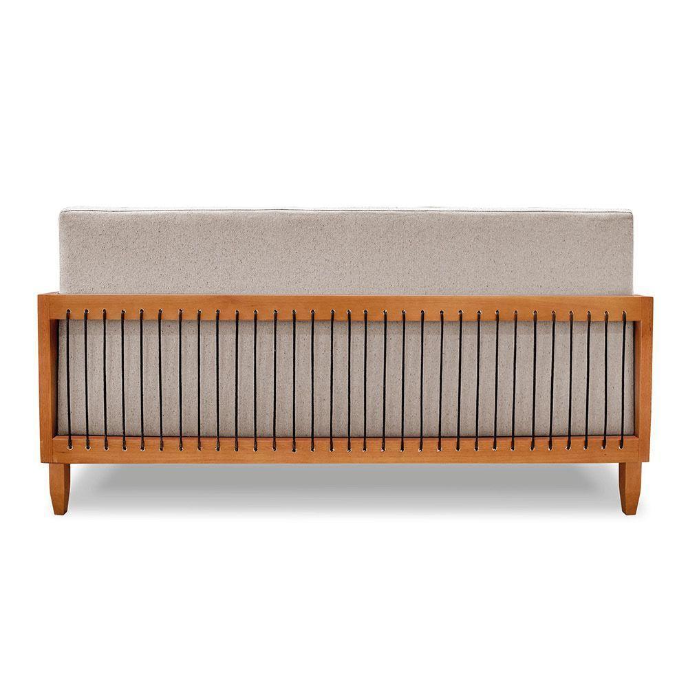 Sofá 2 Lugares Base De Madeira Mariana 160 Cm Linho Areia S04 - D'rossi - 3