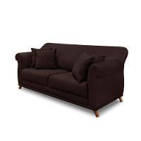Sofá 2 Lugares Pé De Madeira Julieta 180 Cm Suede Café S04 - D'rossi - 1