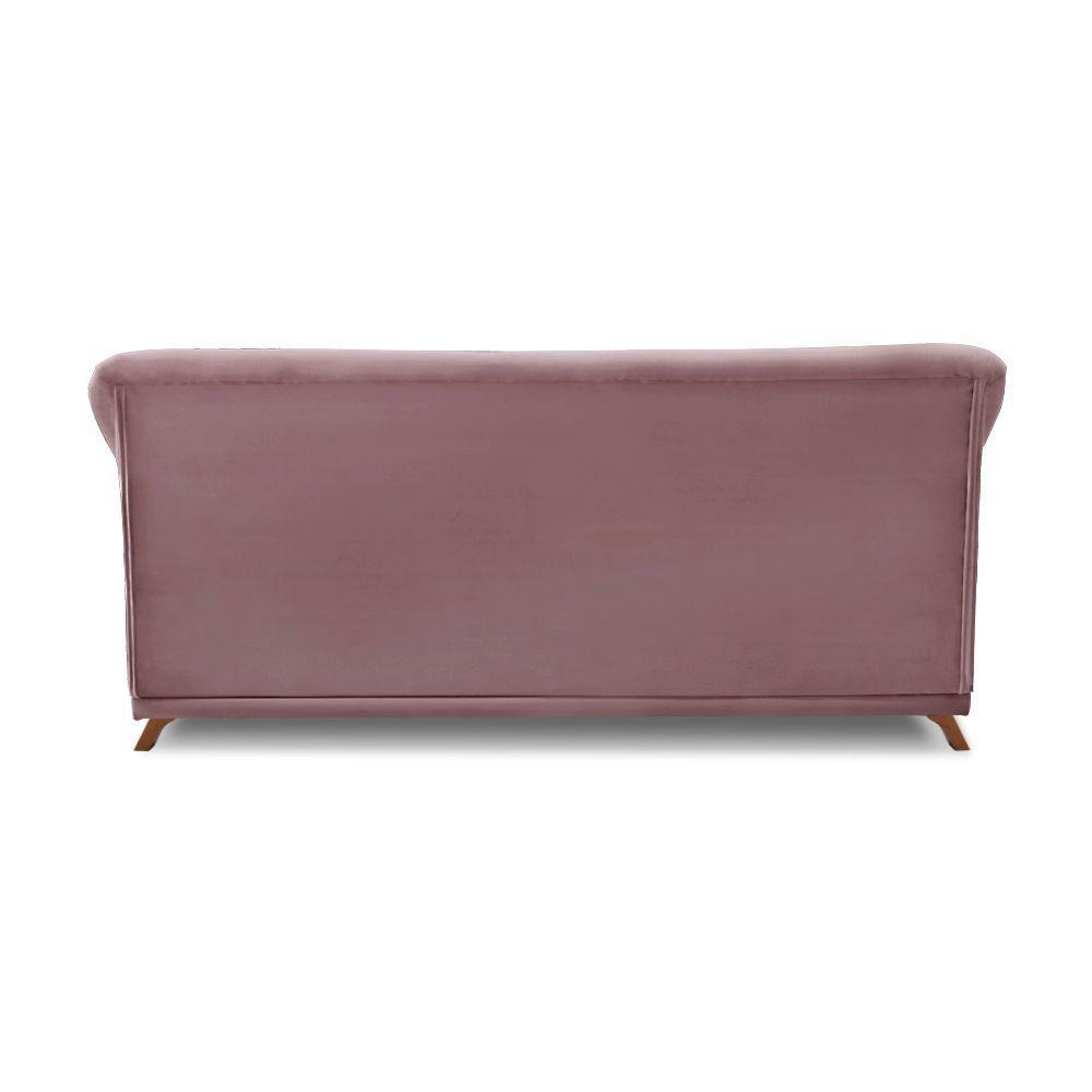 Sofá 2 Lugares Pé De Madeira Julieta 180 Cm Veludo S04 - D'rossi Cor Lilás - 4