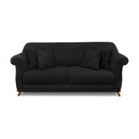 Sofá 2 Lugares Pé De Madeira Julieta 160 Cm Suede Preto S04 - D'rossi - 3