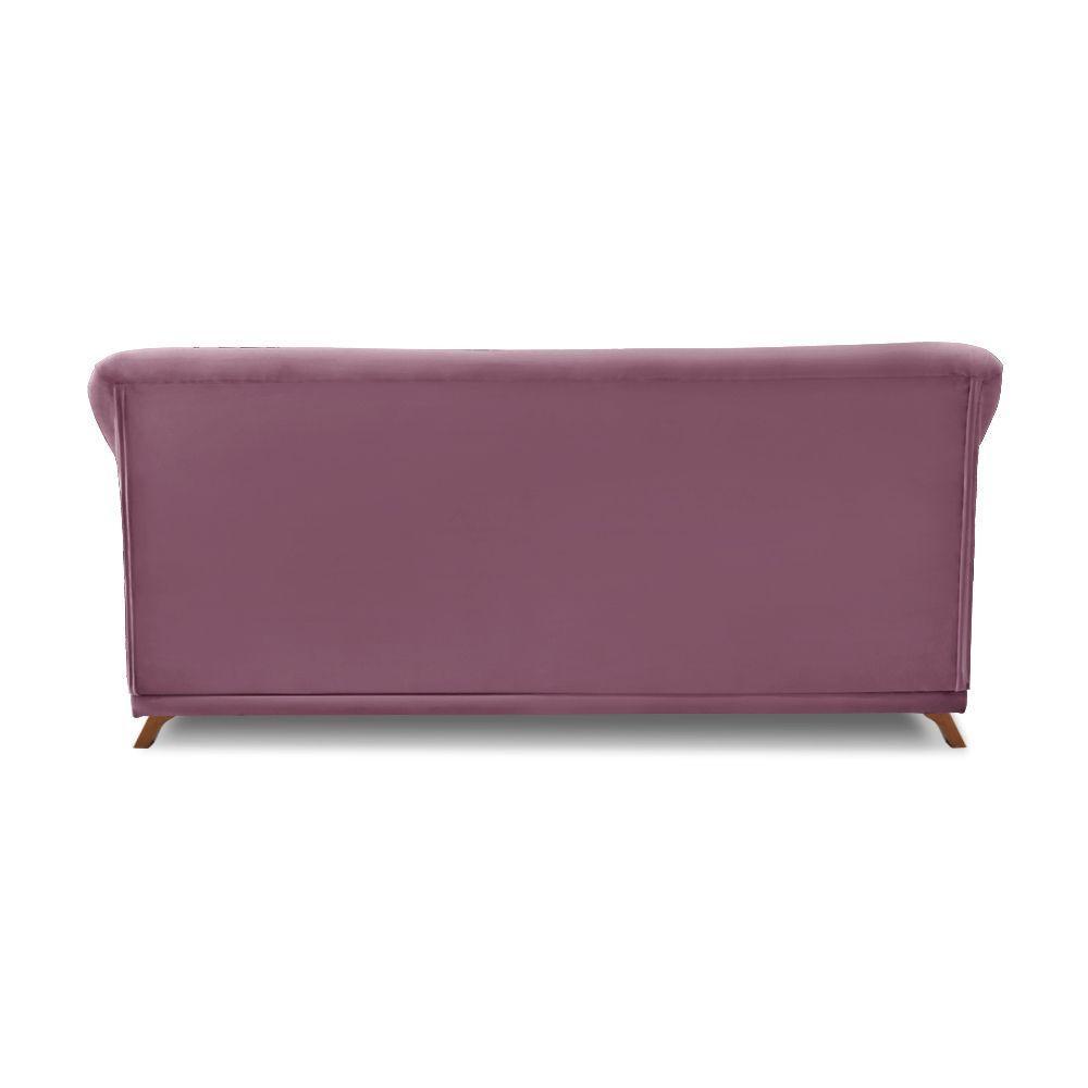 Sofá 2 Lugares Pé De Madeira Julieta 180 Cm Veludo S04 - D'rossi Cor Uva - 2