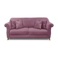 Sofá 2 Lugares Pé De Madeira Julieta 180 Cm Veludo S04 - D'rossi Cor Uva - 3