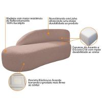 Divã Recamier Curvo Luna 185cm Lado Esquerdo Linho Rosê - 8