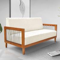 Sofá 2 Lugares Base De Madeira Mariana 160 Cm Linho Natural S04 - D'rossi - 6