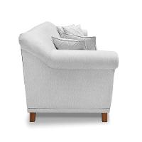 Sofá 3 Lugares Pé De Madeira Julieta 200 Cm Linho Grigio S04 - D'rossi