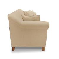 Sofá 2 Lugares Pé De Madeira Julieta 180 Cm Linho S04 - D'rossi Cor Dourado