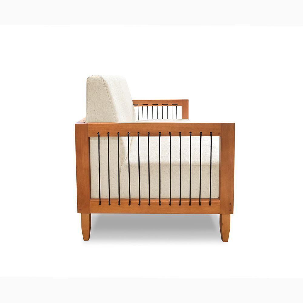 Sofá 2 Lugares Base De Madeira Mariana 160 Cm Linho S04 - D'rossi Cor Perola - 2