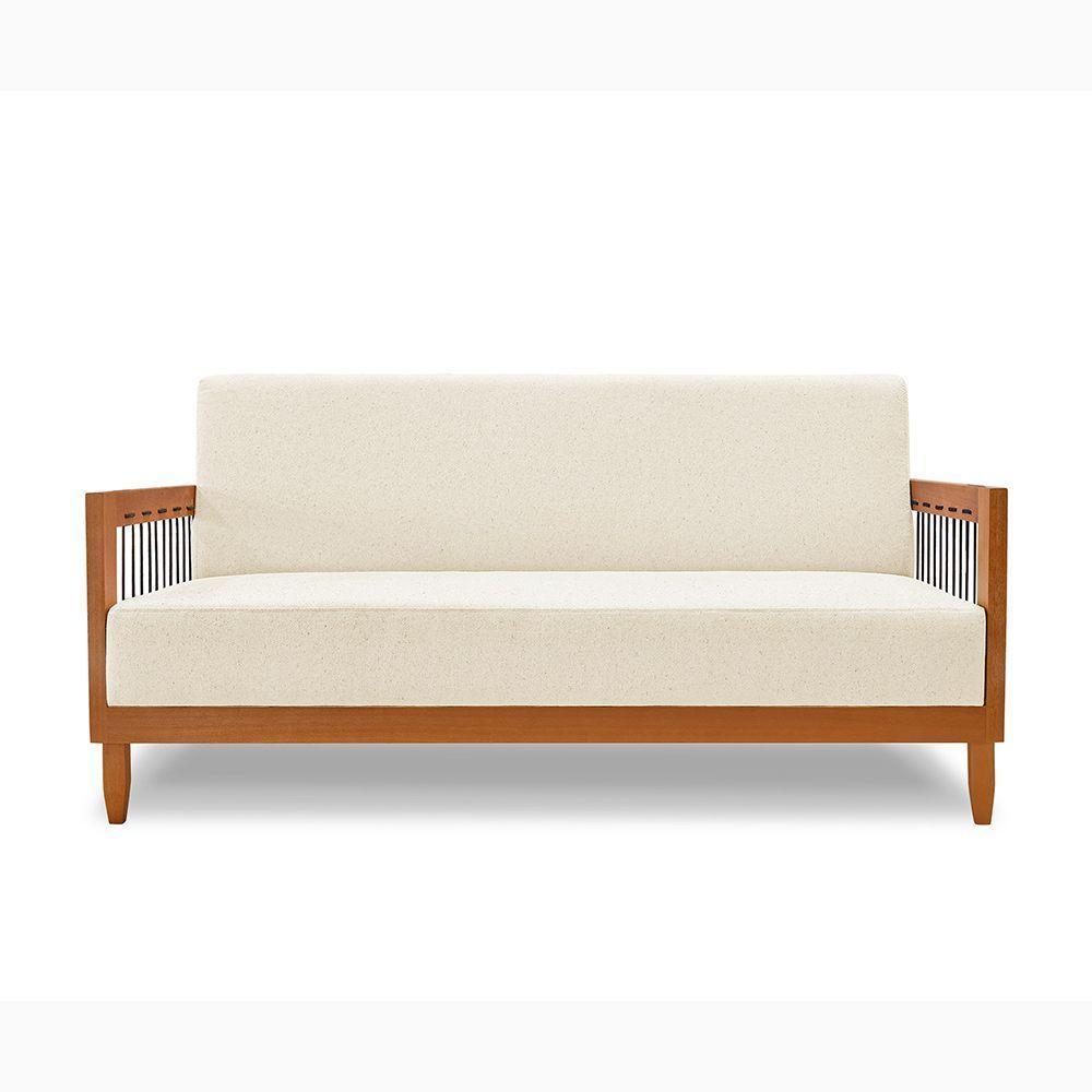 Sofá 2 Lugares Base De Madeira Mariana 160 Cm Linho S04 - D'rossi Cor Perola - 4