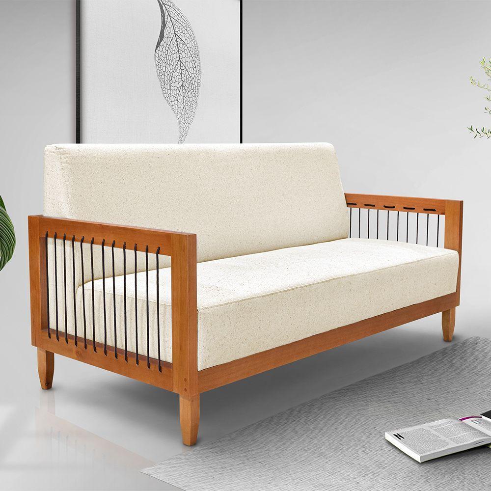 Sofá 2 Lugares Base De Madeira Mariana 160 Cm Linho S04 - D'rossi Cor Perola - 6