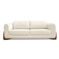 Sofá 3 Lugares Base De Madeira Clarissa 220 Cm Linho S04 - D'rossi Cor Grigio - 1