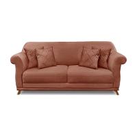 Sofá 2 Lugares Pé De Madeira Julieta 180 Cm Veludo S04 - D'rossi Cor Cobre - 3
