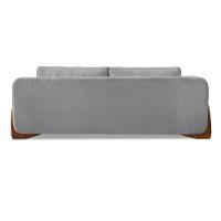 Sofá 3 Lugares Base De Madeira Clarissa 220 Cm Linho Cinza S04 - D'rossi - 2