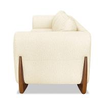 Sofá 2 Lugares Base De Madeira Clarissa 160 Cm Linho Pérola S04 - D'rossi