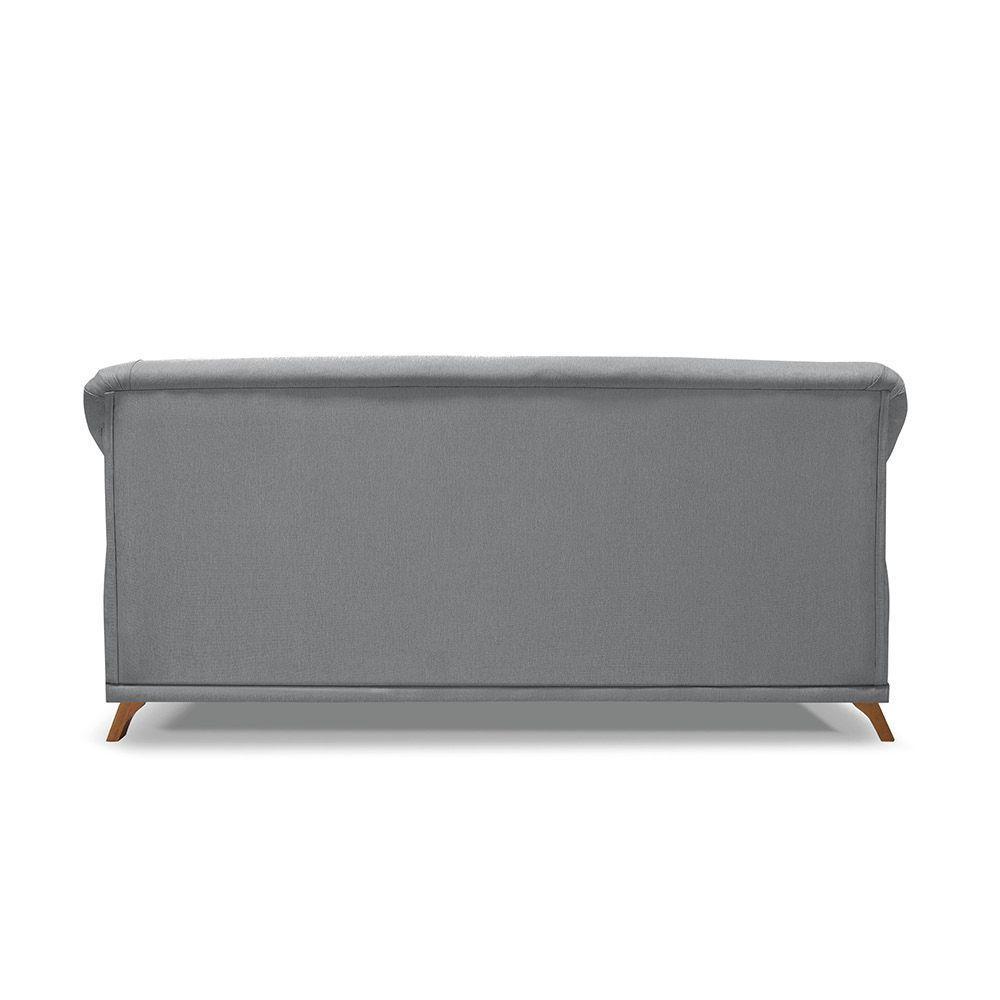 Sofá 2 Lugares Pé De Madeira Julieta 180 Cm Linho S04 - D'rossi Cor Cinza - 2