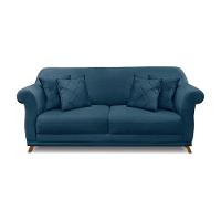 Sofá 2 Lugares Pé De Madeira Julieta 180 Cm Veludo S04 - D'rossi Cor Azul Marinho