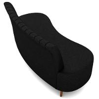 Sofá Chaise Living 2 Lugares 135cm Para Sala Cayman K01 Sintético Preto