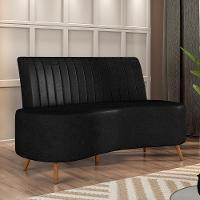 Sofá Chaise Living 2 Lugares 135cm Para Sala Cayman K01 Sintético Preto - 6