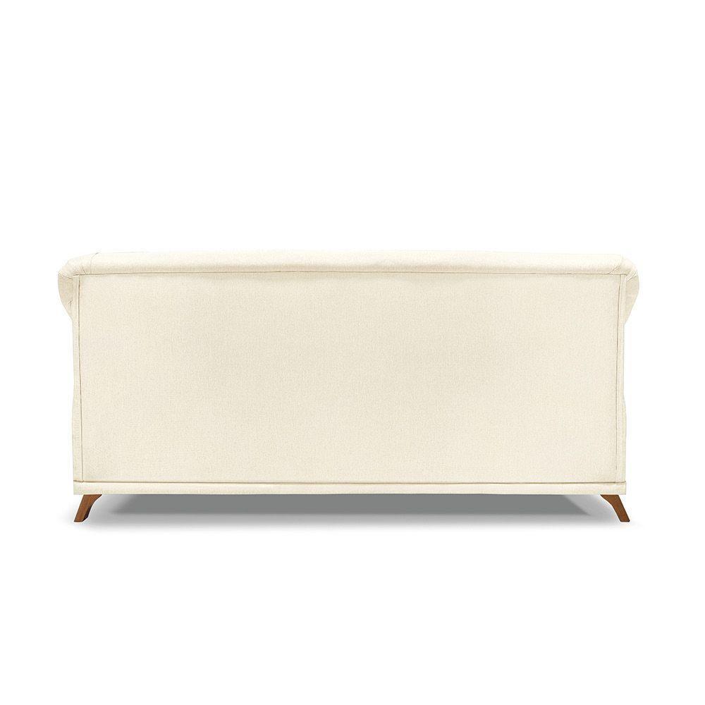 Sofá 2 Lugares Pé De Madeira Julieta 180 Cm Linho S04 - D'rossi Cor Perola - 2