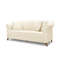 Sofá 2 Lugares Pé De Madeira Julieta 180 Cm Linho S04 - D'rossi Cor Perola - 1