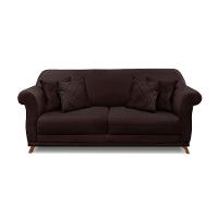 Sofá 3 Lugares Pé De Madeira Julieta 200 Cm Suede Café S04 - D'rossi - 2