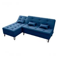 Sofá Cama com Chaise 3 Lugares 2,00 Mts Nice Matrix Azul - 3