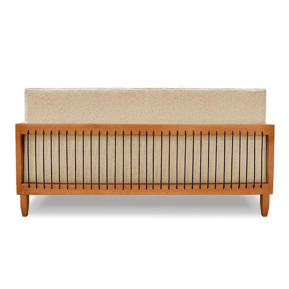 Sofá 2 Lugares Base De Madeira Mariana 160 Cm Linho Dourado S04 - D'rossi - 3