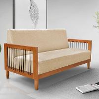 Sofá 2 Lugares Base De Madeira Mariana 160 Cm Linho Dourado S04 - D'rossi