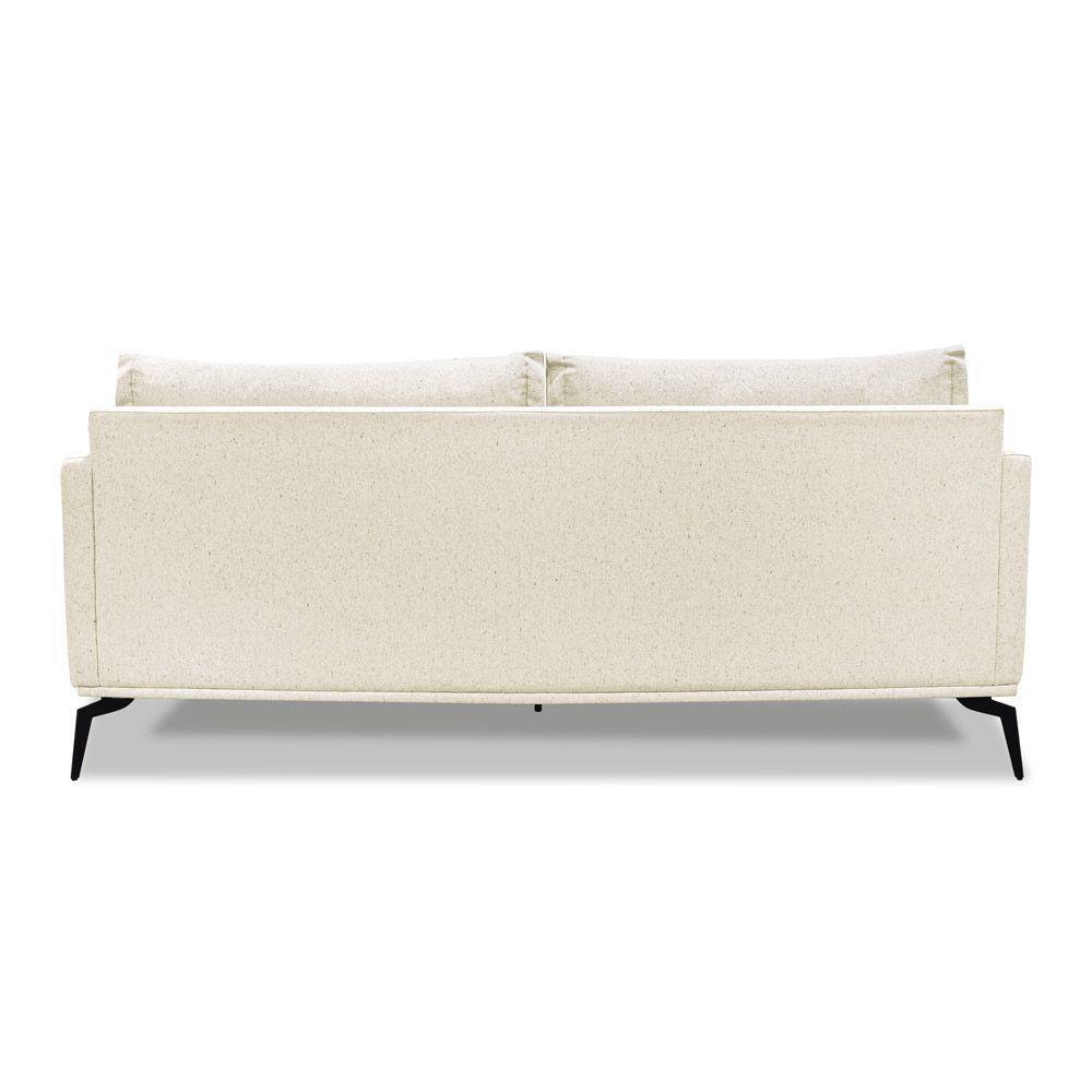 Sofá 2 Lugares Pé De Ferro Preto Rafaela 160 Cm Linho Natural S04 - D'rossi - 2