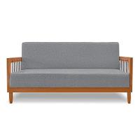 Sofá 2 Lugares Base De Madeira Mariana 160 Cm Linho S04 - D'rossi Cor Cinza