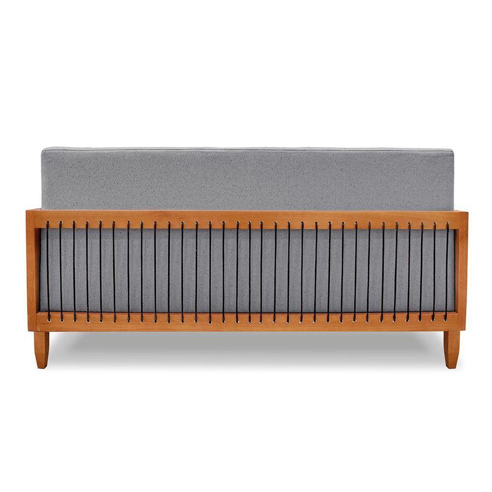 Sofá 2 Lugares Base De Madeira Mariana 160 Cm Linho Cinza S04 - D'rossi - 6