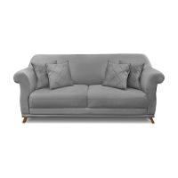 Sofá 2 Lugares Pé De Madeira Julieta 180 Cm Veludo S04 - D'rossi Cor Cinza - 3