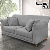 Sofá 2 Lugares Pé De Madeira Julieta 180 Cm Veludo S04 - D'rossi Cor Cinza - 6