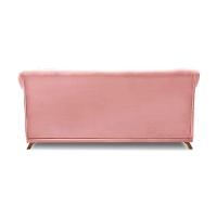 Sofá 3 Lugares Pé De Madeira Julieta 220 Cm Veludo S04 - D'rossi Cor Rosa - 2
