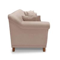 Sofá 2 Lugares Pé De Madeira Julieta 160 Cm Linho S04 - D'rossi Cor Areia