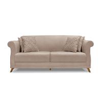 Sofá 2 Lugares Pé De Madeira Julieta 160 Cm Linho S04 - D'rossi Cor Areia - 5